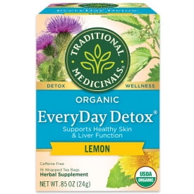 Traditional Medicinals Organic Lemon Detox Herbal Tea Bags, Caffeine-Free, 16 Count