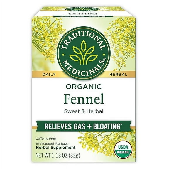 Traditional Medicinals Tea, Organic Fennel, Promotes Healthy Digestion, 16 Tea Bags