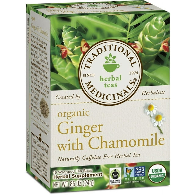 Traditional Medicinals Organic Green Tea Ginger Herbal Tea, Promotes