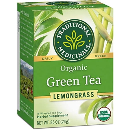 Traditional Medicinals Organic Green Tea Lemongrass Tea, 16 Tea Bags (Pack Of 1)