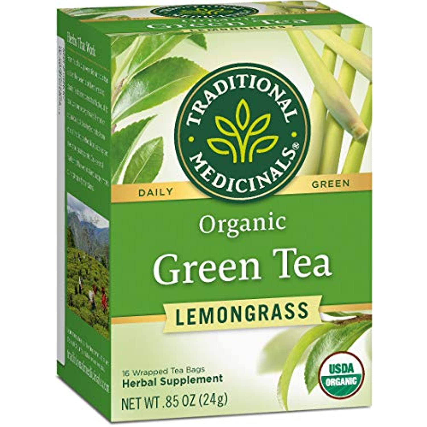 Traditional Medicinals Organic Green Tea Lemongrass Tea, 16 Tea Bags ...