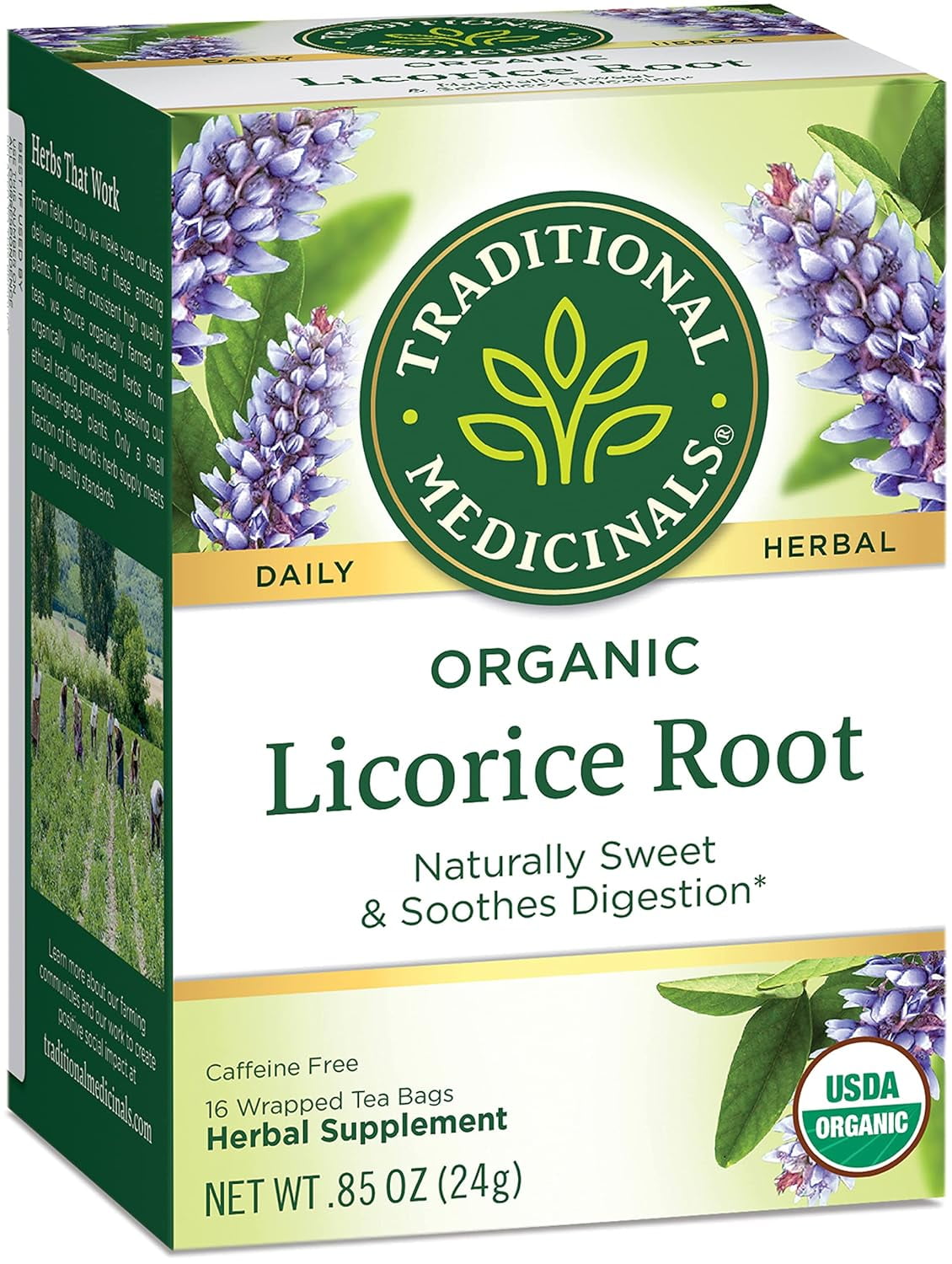 Traditional Medicinals Herbal Tea Organic Licorice Root 16ct (6 Pack)