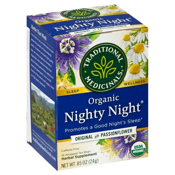 Traditional Medicinals Organic Nighty Night Caffeine Free Herbal Tea Bags - 16 ct (Packaging May Vary)