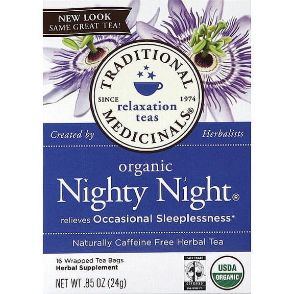 Traditional Medicinals Organic Nighty Night Herbal Tea, 16 count, (Pack of 6)