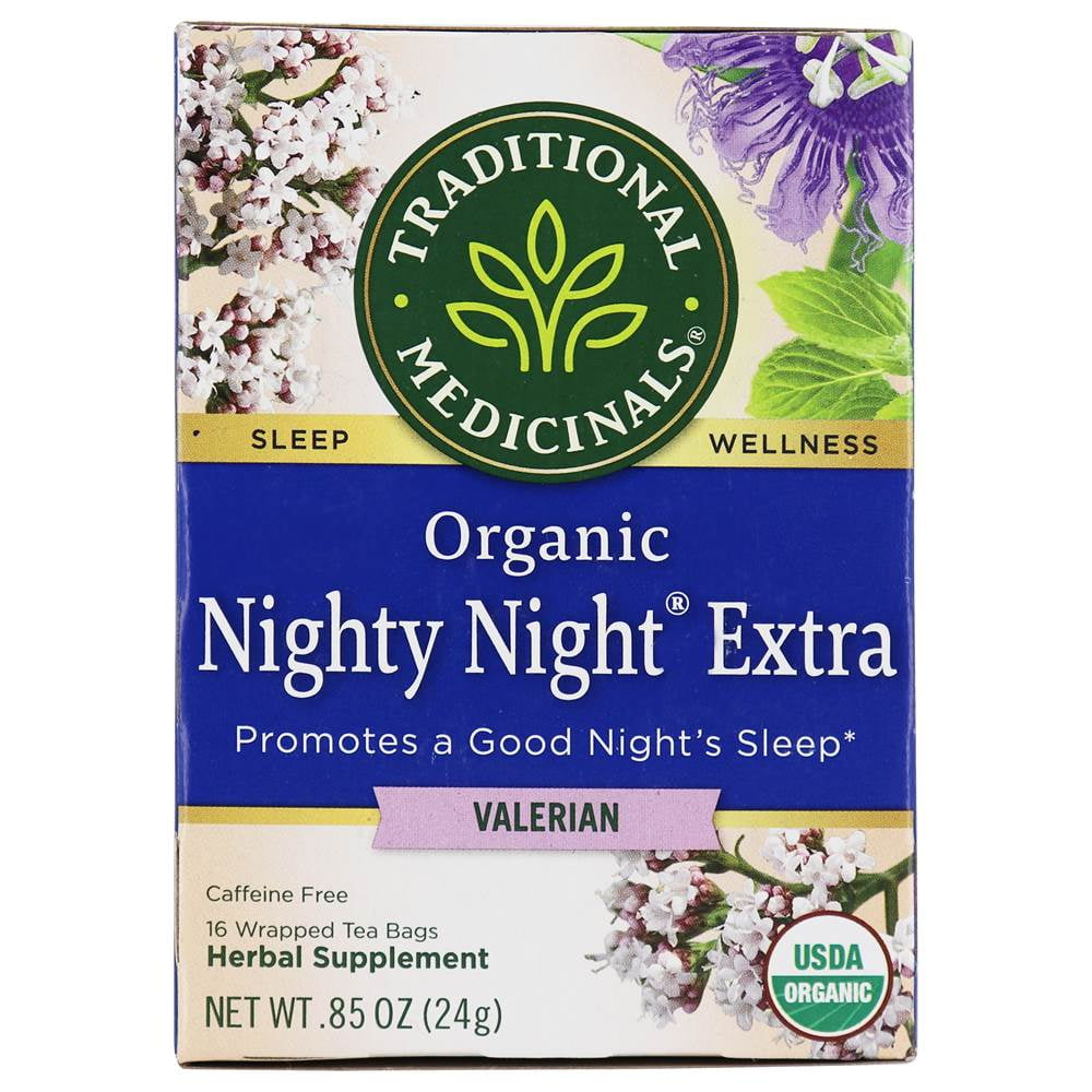 Traditional Medicinals Organic Nighty Night Valerian Tea -- 16 Tea Bags Pack of 2