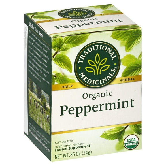 Traditional Medicinals Organic Peppermint Herbal Tea Bags - 16 ct (Pack of 2)
