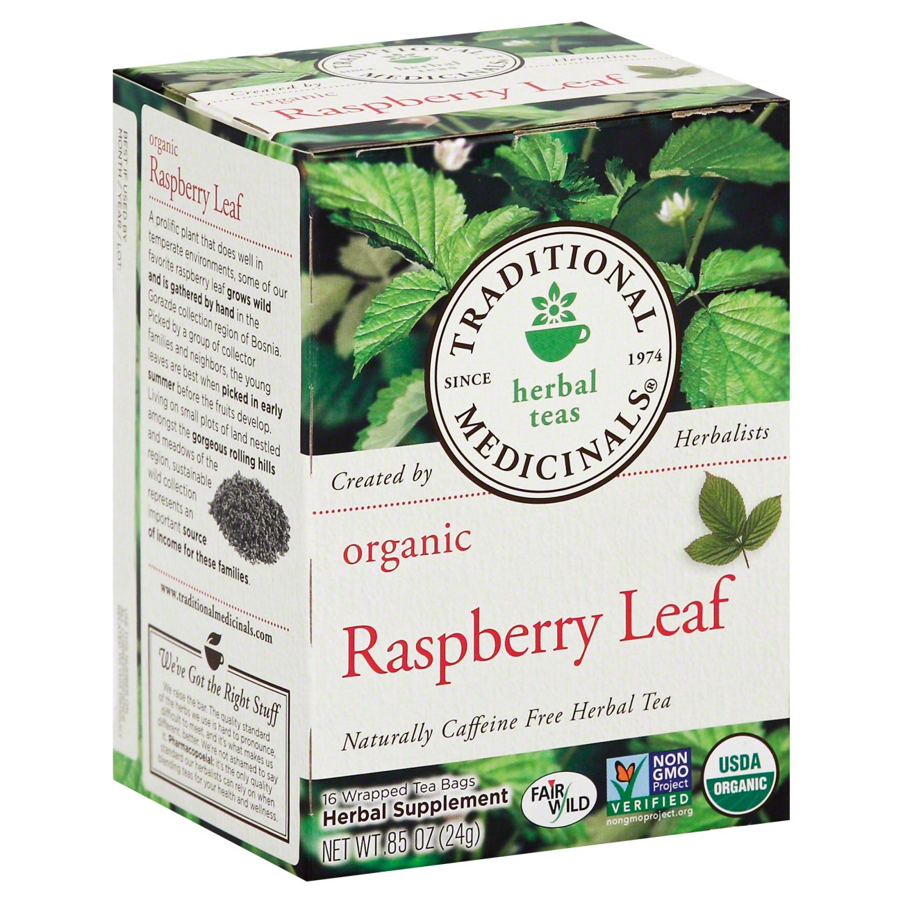 Traditional Medicinals Organic Raspberry Leaf Herbal Tea 16 Ct 