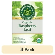 (4 pack) Traditional Medicinals Raspberry Leaf, Herbal Tea Bags, 16 Count