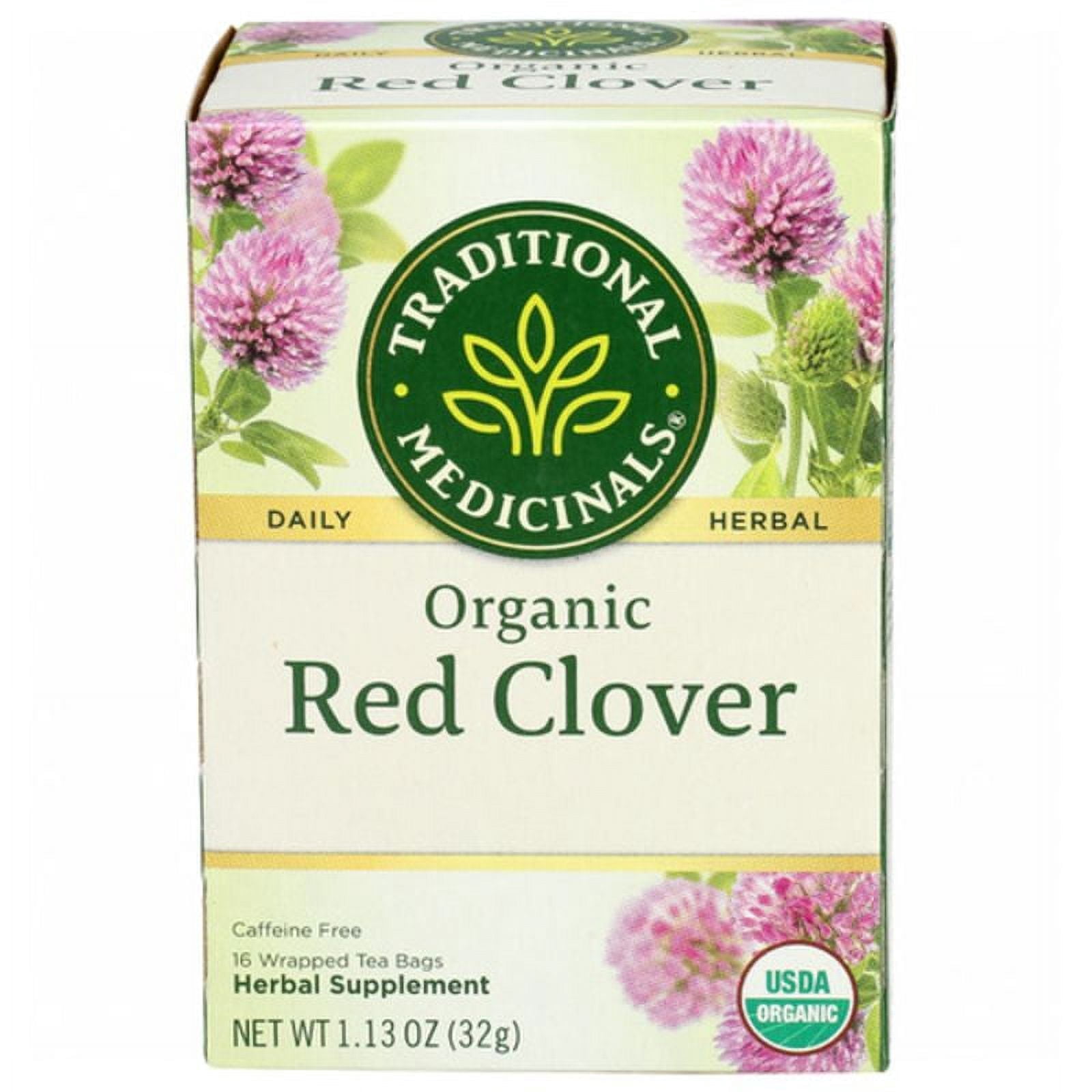 Clover Tea Traditional Medicinals Organic Red Clover Tea 16 ct Pack of 3 - Walmart.com