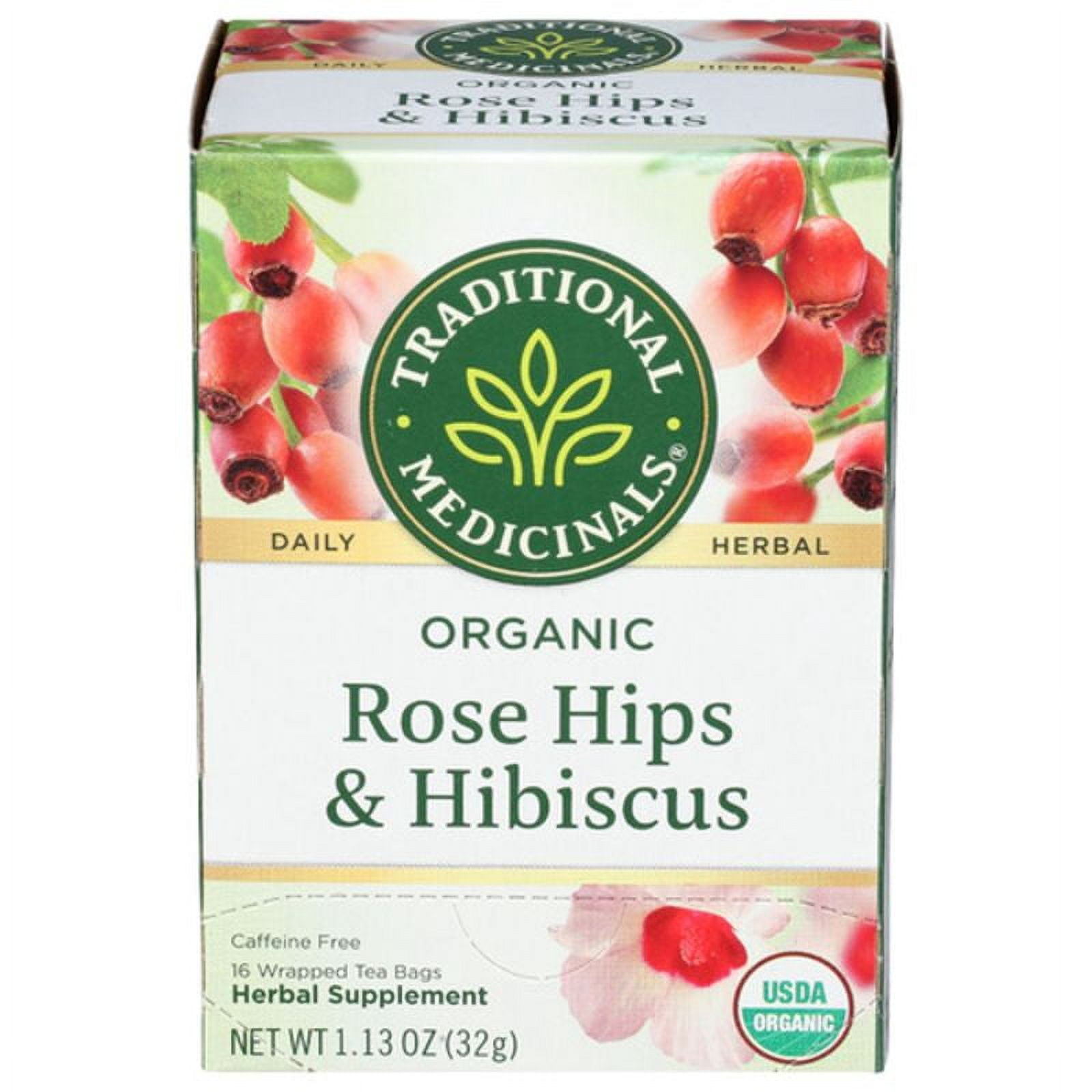 Traditional Medicinals Organic Rose Hips With Hibiscus Tea 16 ct ...