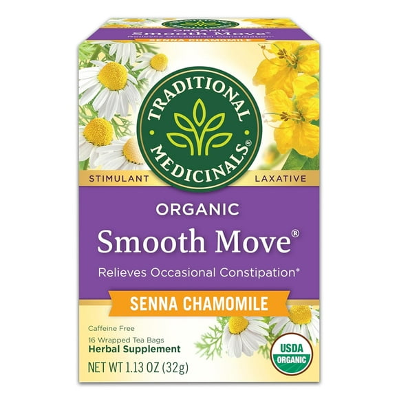 Traditional Medicinals Organic Smooth Move Herbal Tea Chamomile 16 Tea Bags Pack of 3