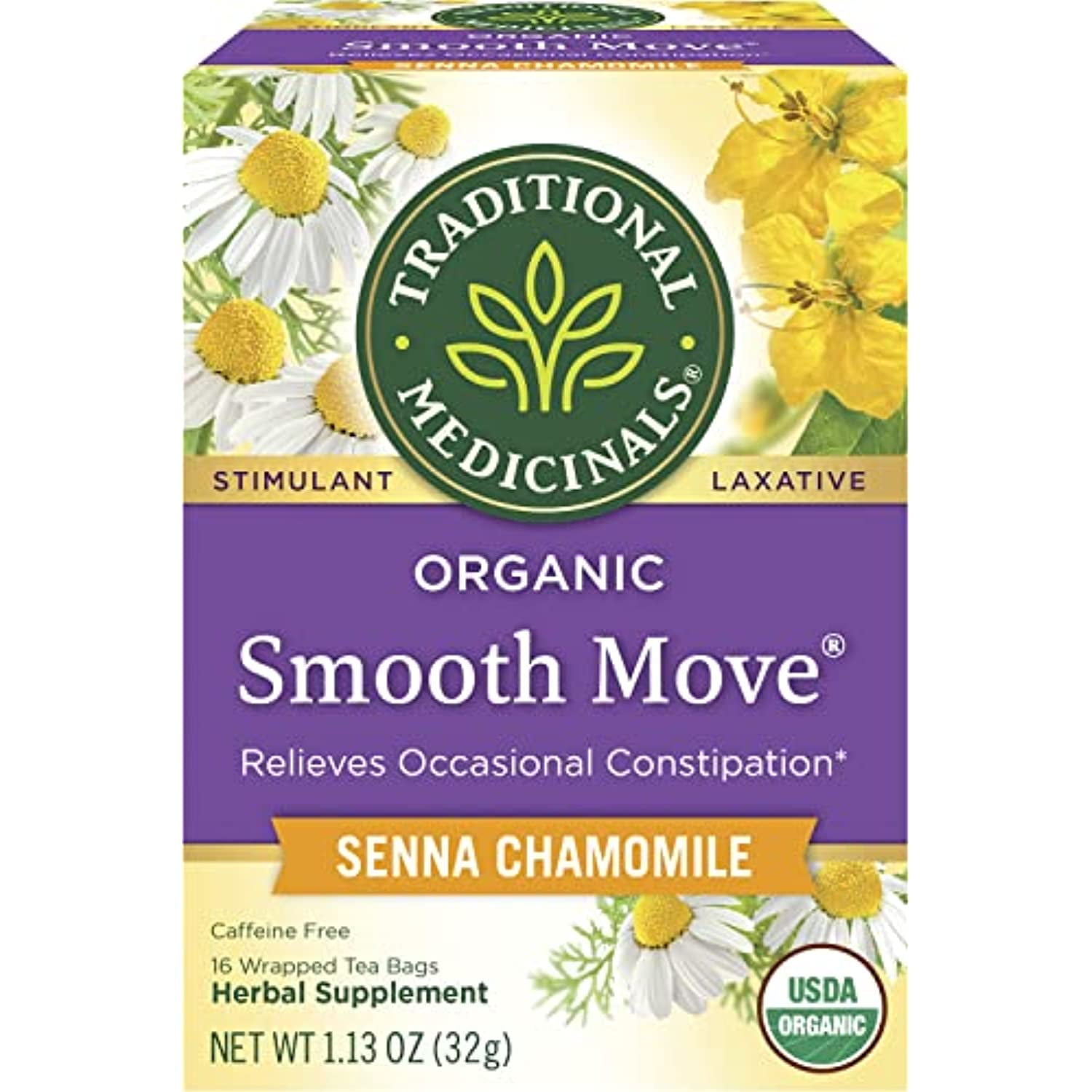 Traditional Medicinals Organic Smooth Move Senna Chamomile Herbal Tea