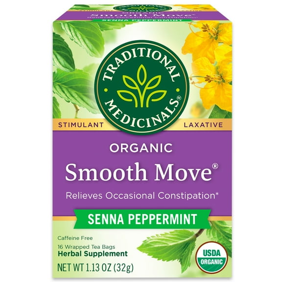 Traditional Medicinals, Organic Smooth Move Tea Bags, Peppermint, 16 Count