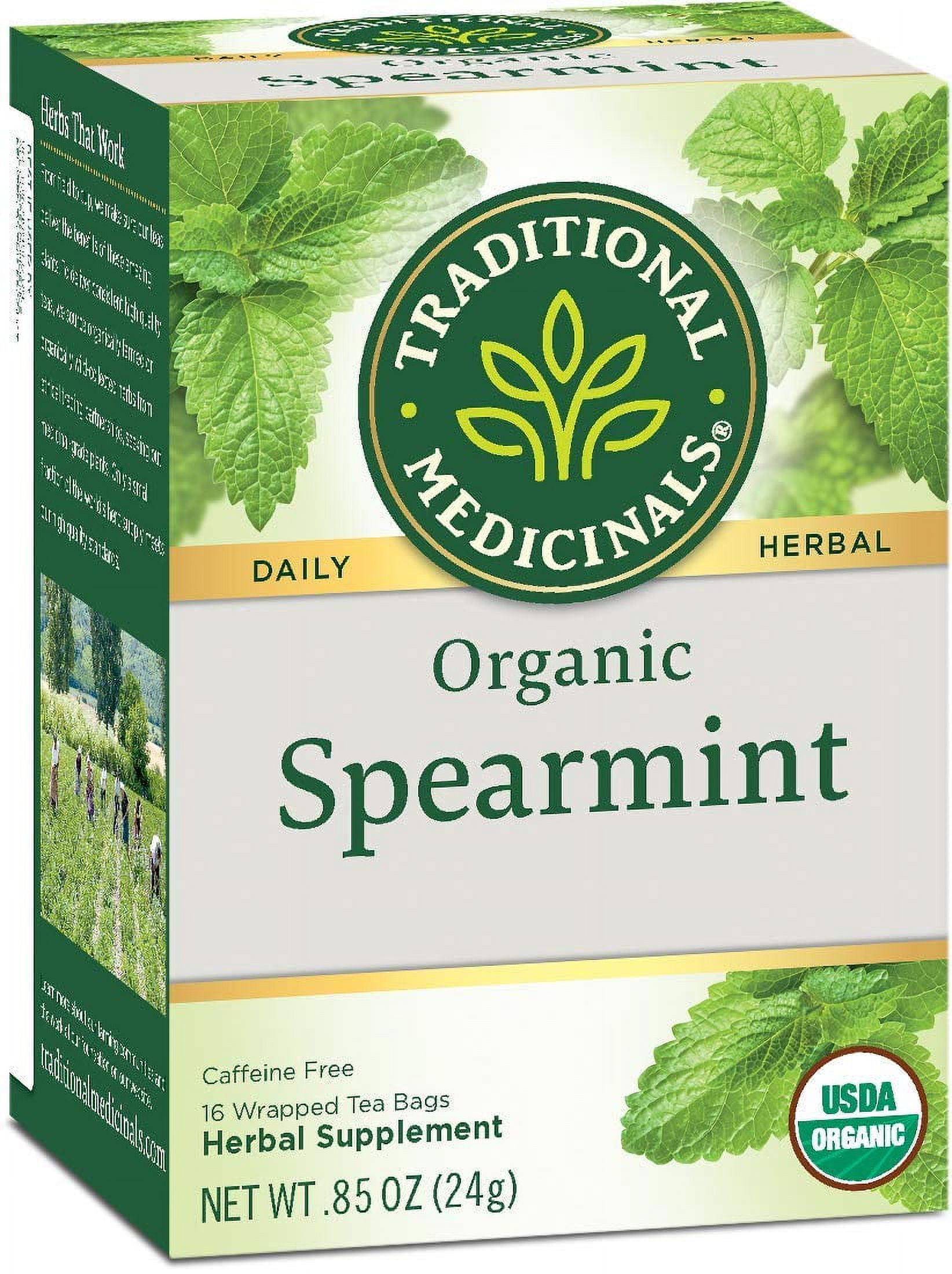 Traditional Medicinals Organic Spearmint, Herbal Tea Bags, 16 Ct, 3 Pk