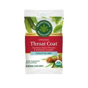 Traditional Medicinals - Organic Throat Coat Drops Eucalyptus Mint - 16 Lozenges