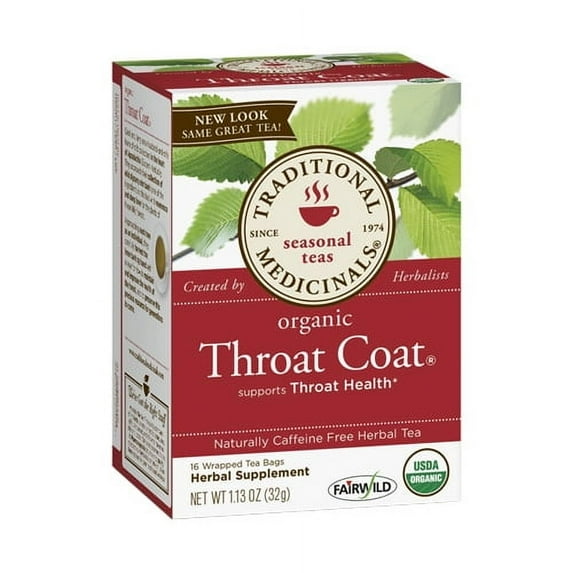 Traditional Medicinals Organic Throat Coat Herbal Tea Bags - 16 Ea
