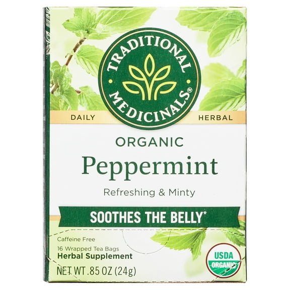 Traditional Medicinals Peppermint, Organic Tea Bags, 16 Count