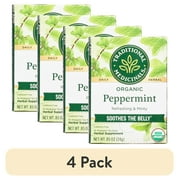 (4 pack) Traditional Medicinals Peppermint, Organic Tea Bags, 16 Count