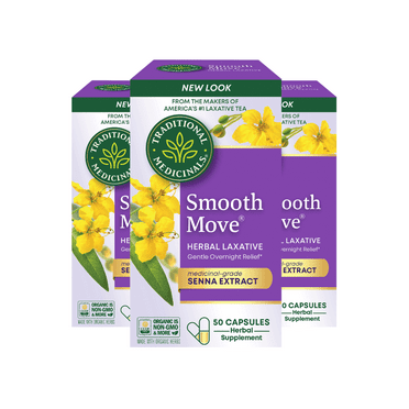 Traditional Medicinals Smooth Move Senna Capsules, 2.56 OZ (Pack of 3)