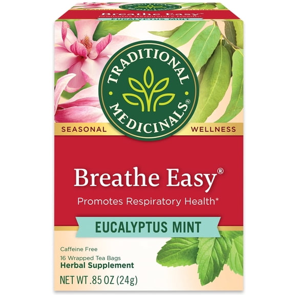 Traditional Medicinals Tea, Breathe Easy, Tea Bags, 16 Count (Pack of 4)