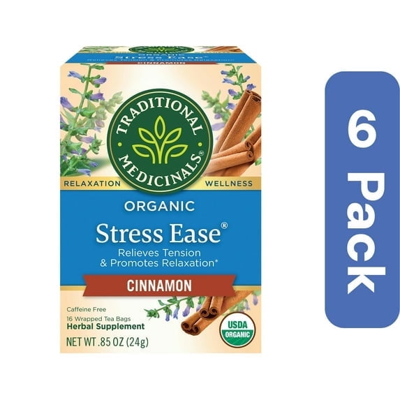 Traditional Medicinals Tea Cinnamon Stress Ease 16 bags (Pack Of 6)