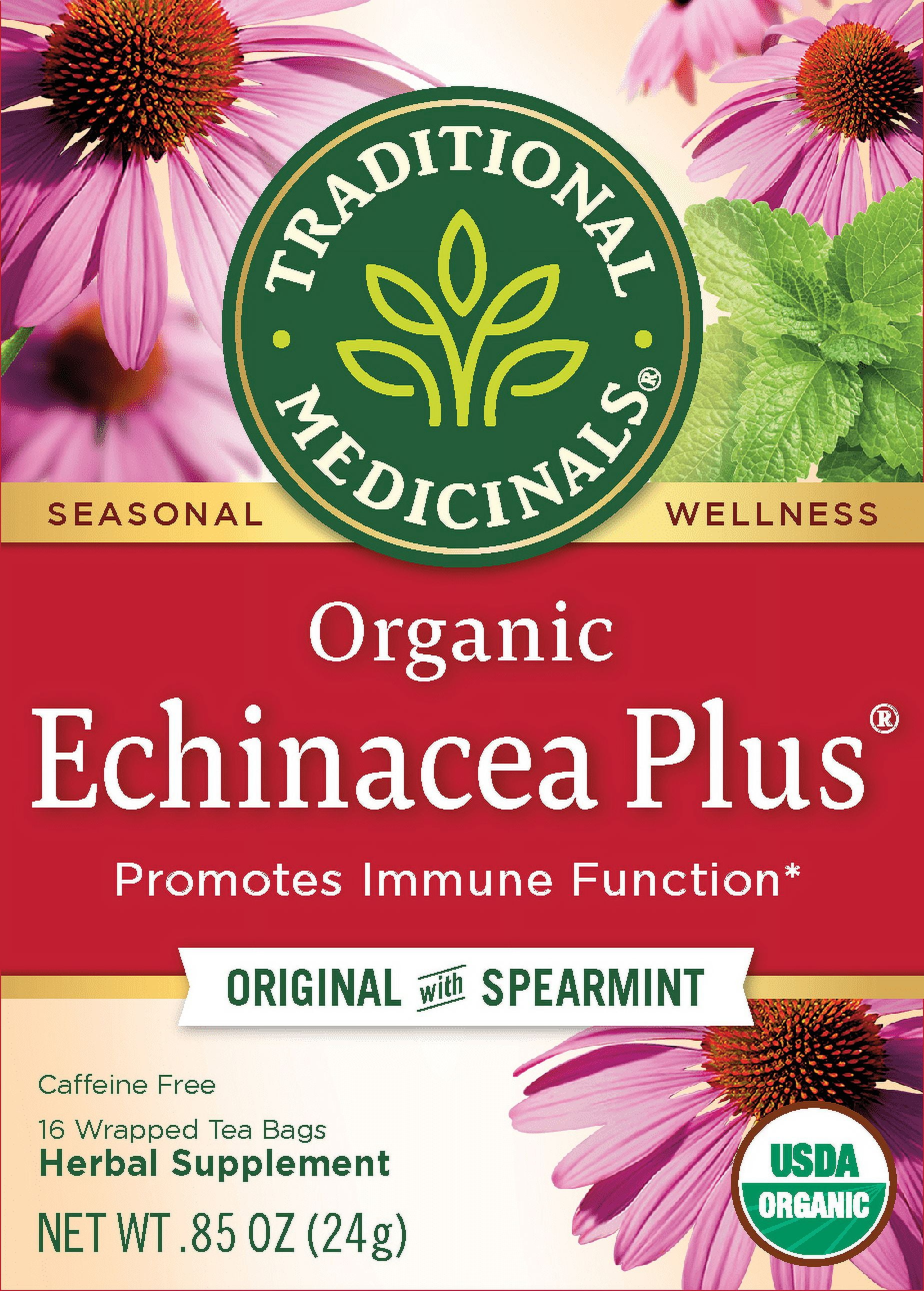 Traditional Medicinals Tea, Organic Echinacea Plus, Tea Bags, 16 Count