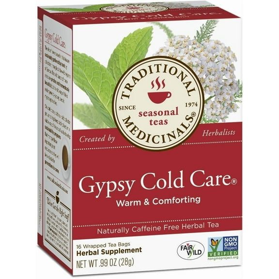 Traditional Medicinals Tea, Organic Herbal Cold Care, Elderflower Spice, Tea Bags, 16 Ct.