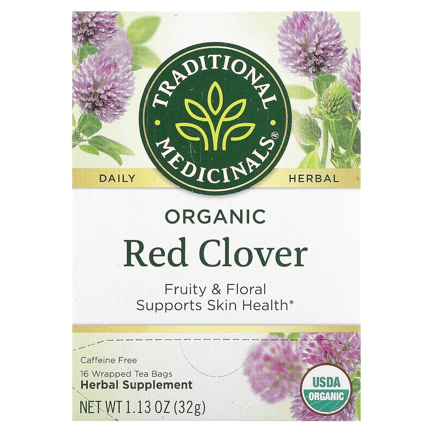 Traditional Medicinals Tea, Organic Red Clover, Supports Skin Health ...