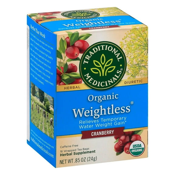 Traditional Medicinals Weightless Cranberry Caffeine Free Herbal Tea - 16 ct (Pack of 2)