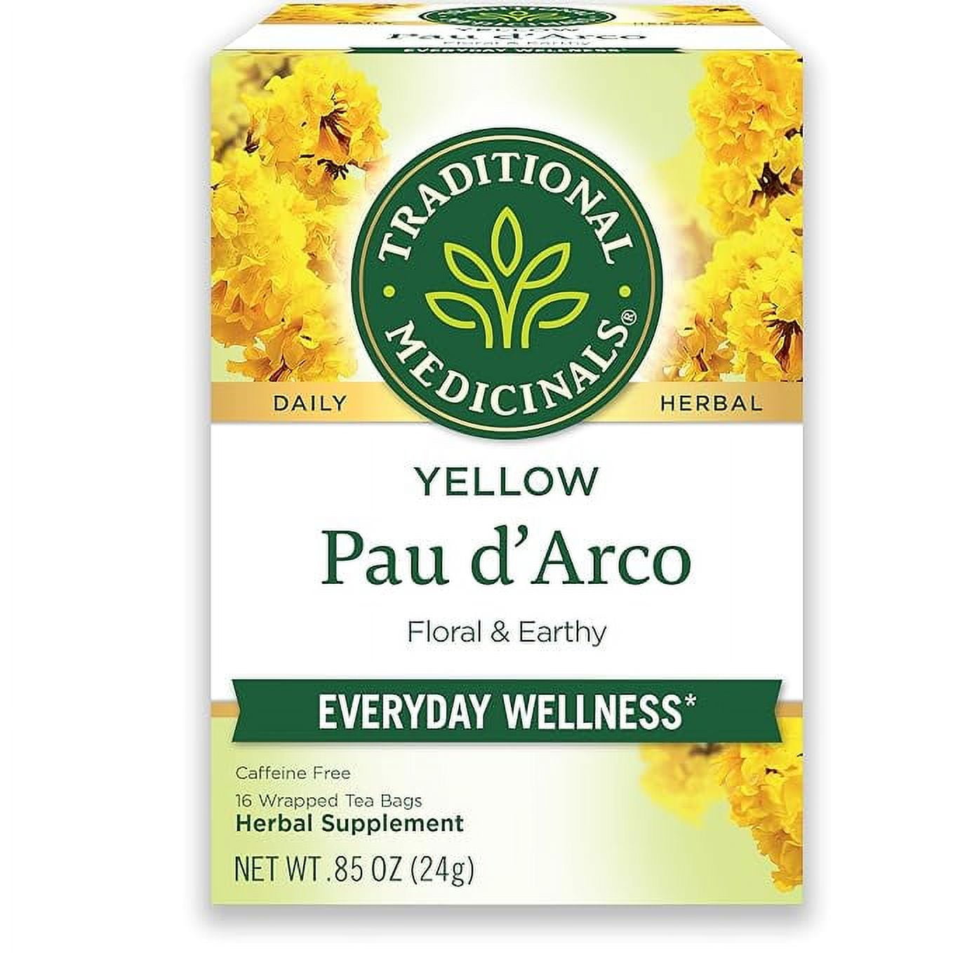 Traditional Medicinals Yellow Pau d’Arco Herbal Tea, Contributes to a Healthy You, (Pack of 1) - 16 Tea Bags