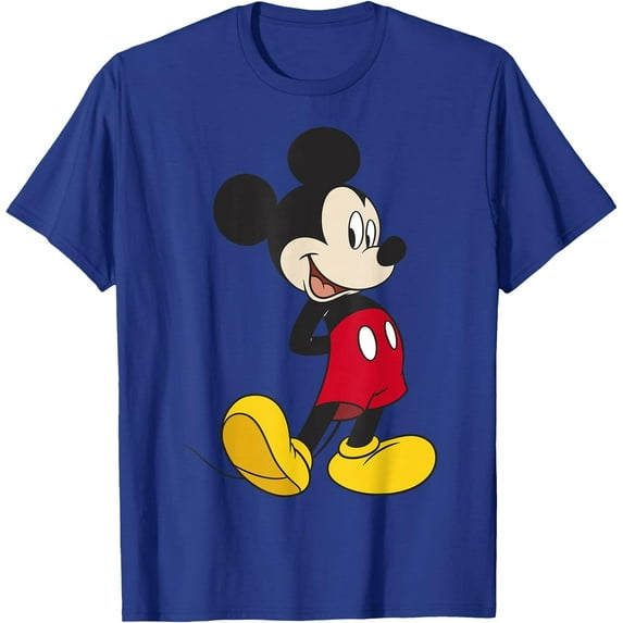 Traditional Mickey Mouse Portrait DTG Print Unisex T-Shirt,Royal Blue Color,Size 5XL