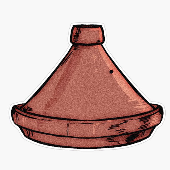 Traditional Moroccan Symmetrical Clay Cooking Pot Vector Emblem Accent Decal For Suitcase Sticker