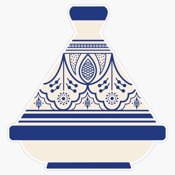 Traditional Moroccan Tagine Clay Cooking Pot Vector Cultural Decal For Travel Journal Laptop Sticker