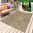 thumbnail image 1 of Traditional Morocco Outdoor Rug 4x6 Ft, Non Slip Washable Area Rug, Vintage Abstract Geometric Art Brown Patio Rugs Carpet Runner, Large Floor Mat for Indoor/Outdoor Deck Porch Camping, 1 of 8