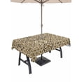 thumbnail image 1 of Traditional Morocco Outdoor Tablecloth - 60x102 Inch Rectangle Dining Table Cover, Vintage Abstract Geometric Art Brown Waterproof Outdoor Table Cloth with Umbrella Hole & Zipper for Picnic/Patio, 1 of 7