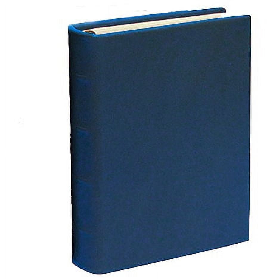 Traditional Navy fine leather 1up Clear Pocket 3ring Album br by