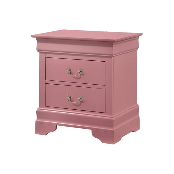 Traditional Nightstand - 2 Drawer Bedside Table with Durable Wood Veneer - 22"D x 16"W x 24"H