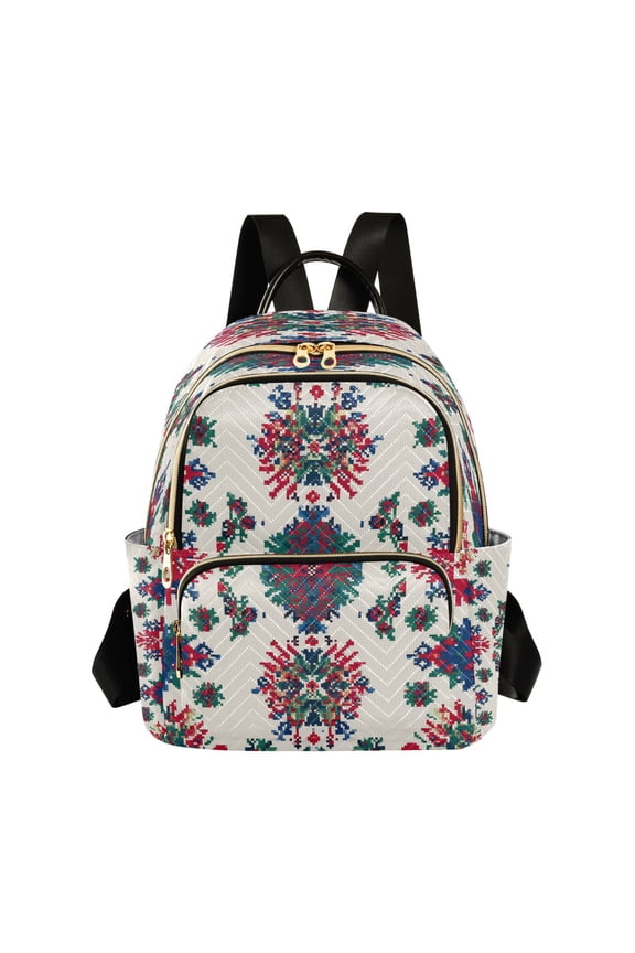 Traditional Nordic Knitted Patterns Quilted Backpack Fashion Daypack Commuter Bag for Women 14 L