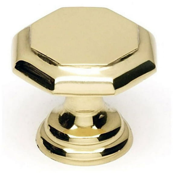 Traditional Novelty Knob, Polished Brass, 1" H x 1" W x 0.63" D