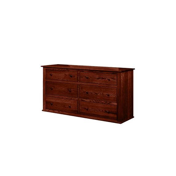 Traditional Oak Solid Wood 6 Drawer Dresser
