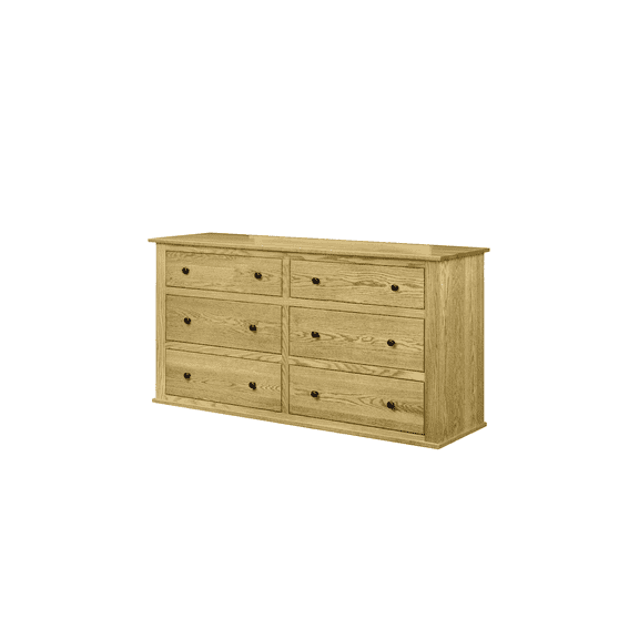 Traditional Oak Solid Wood 6 Drawer Dresser