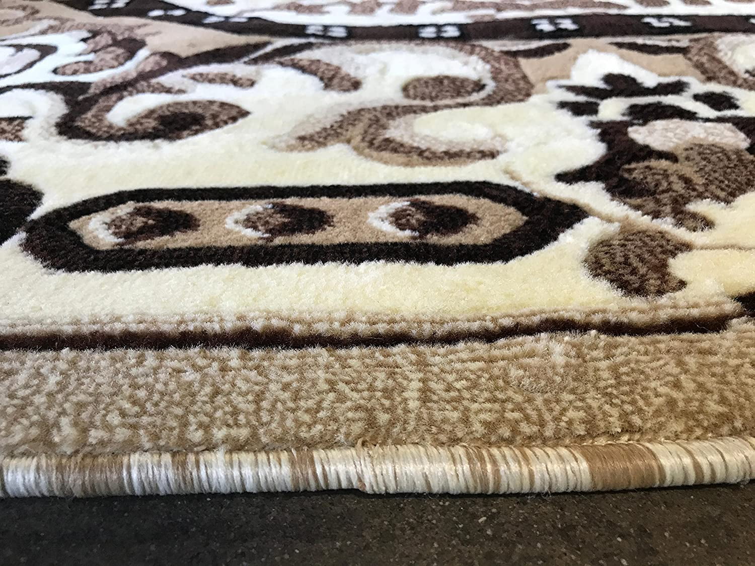 Traditional Octagon Area Rug Ivory Design 101 ( 7 feet 3 inch X 7 feet