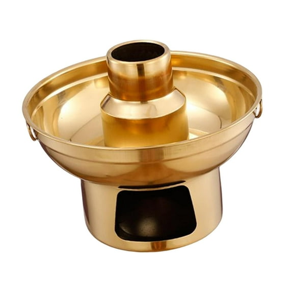 Traditional Old Beijing Hotpot Solid Color Practical Easy to Clean Household Portable Heat Resistant Stainless Steel Hot Pot Chinese Hot Pot 22cm