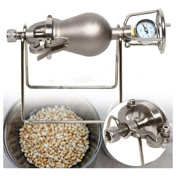 Traditional Old-Fashioned Popcorn Machine, Mini Hand Crank Stainless Steel Hand Cannon Food Amplifier, Popcorn Machine, Christmas Decoration