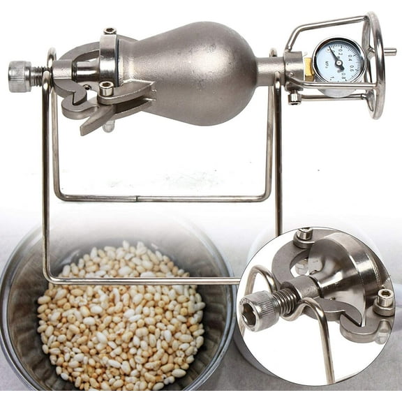 Traditional Old-Fashioned Popcorn Machine, Mini Hand Crank Stainless Steel Hand Cannon Food Amplifier, Retro Popcorn Machine, Christmas Decoration