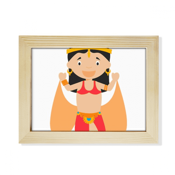 Traditional Oriental Dancer Cartoon Desktop Photo Frame Picture Art Decoration Painting 6x8 inch