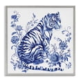 thumbnail image 1 of Traditional Ornate Floral Tiger Gray Framed Giclee Art, design by Lettered and Lined, 1 of 9