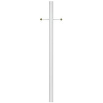 Design House 80" Traditional Weather-Resistant Outdoor Lamp Post with Cross Arm, White