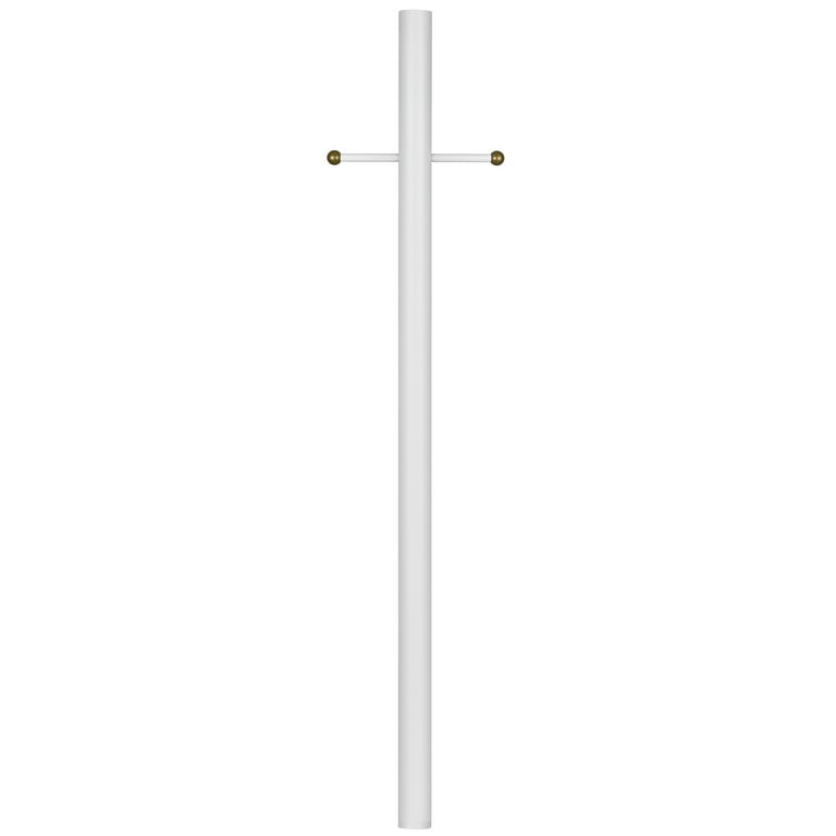 Free Shipping! Traditional Outdoor White Lamp Post with Cross Arm