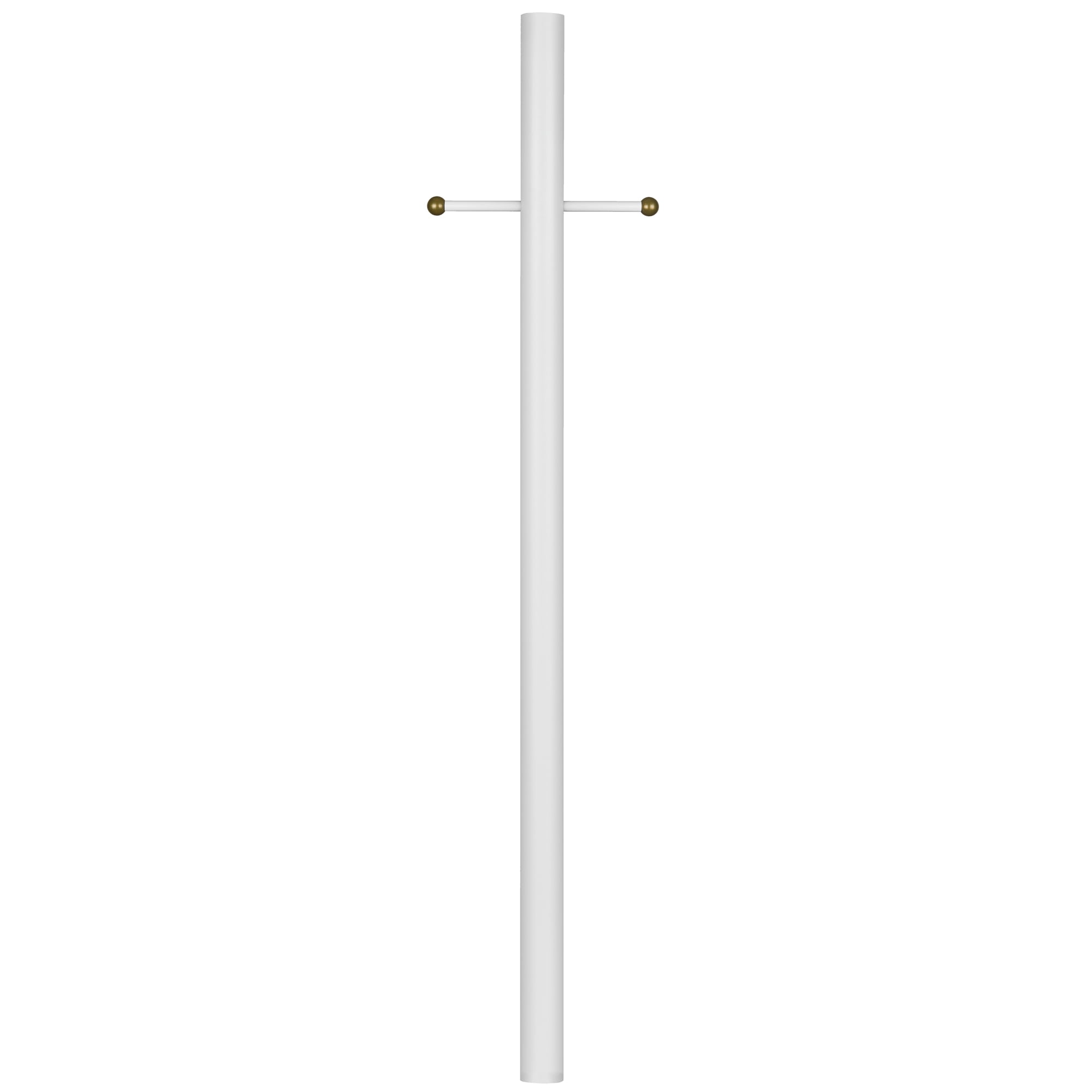 White lamp post with outlet outlet